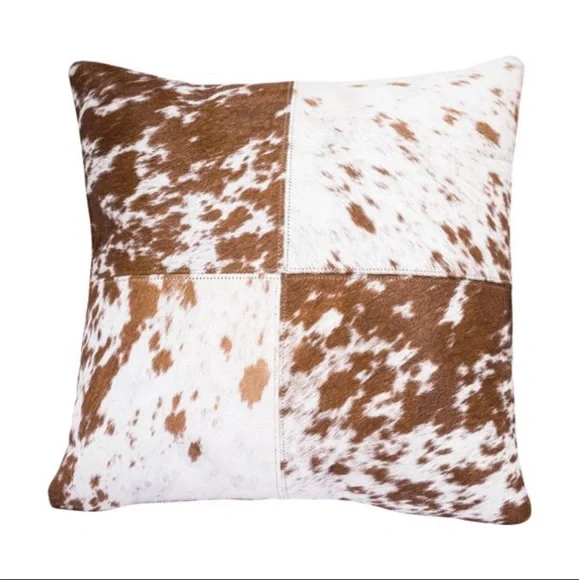 NWT Myra Cowhide Hairon Leather Cushion Pillow Cover - Picture 6 of 8